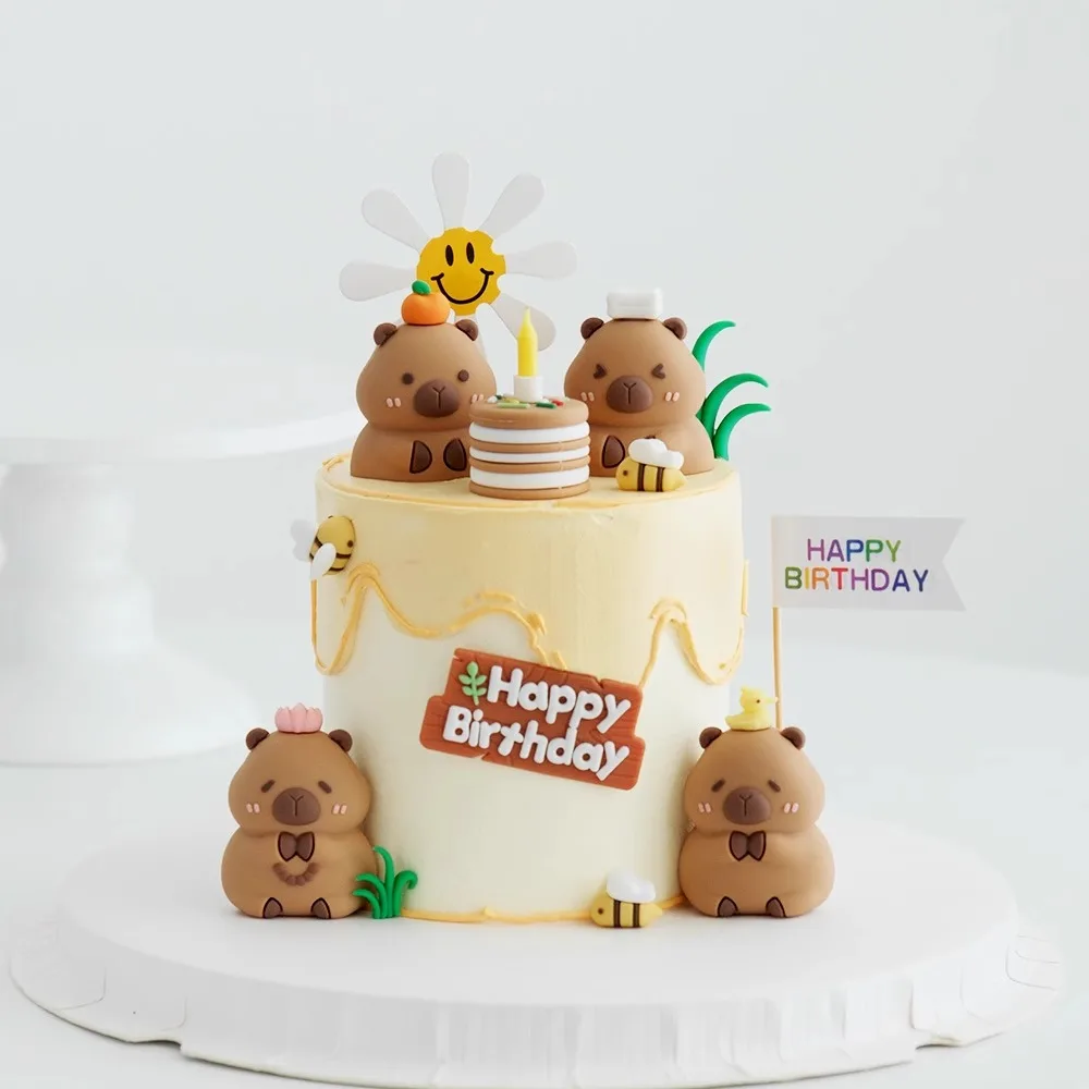 Nette Capybara Tier Kuchen Topper Backen Party Liefert Baby Dusche Kinder Geburtstag Dekor Desktop Auto Dekoration Party Gefälligkeiten – Detail 1