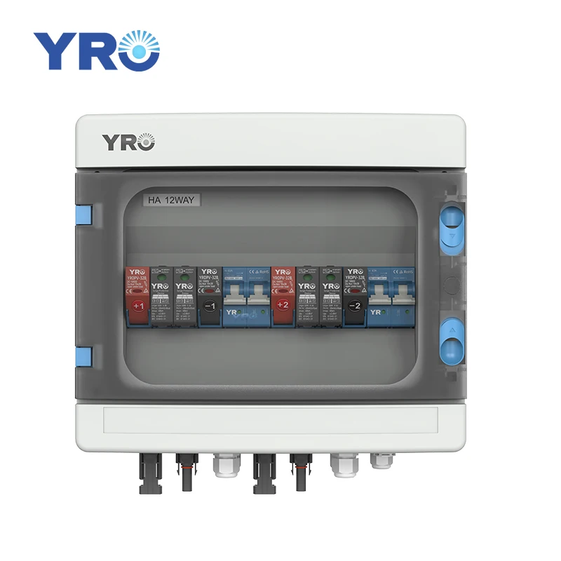 PV Combiner Box 2 String Solar DC 550V YRO IP65 Anschlussgehäuse 2in 2out mit DC-Sicherung MCB SPD