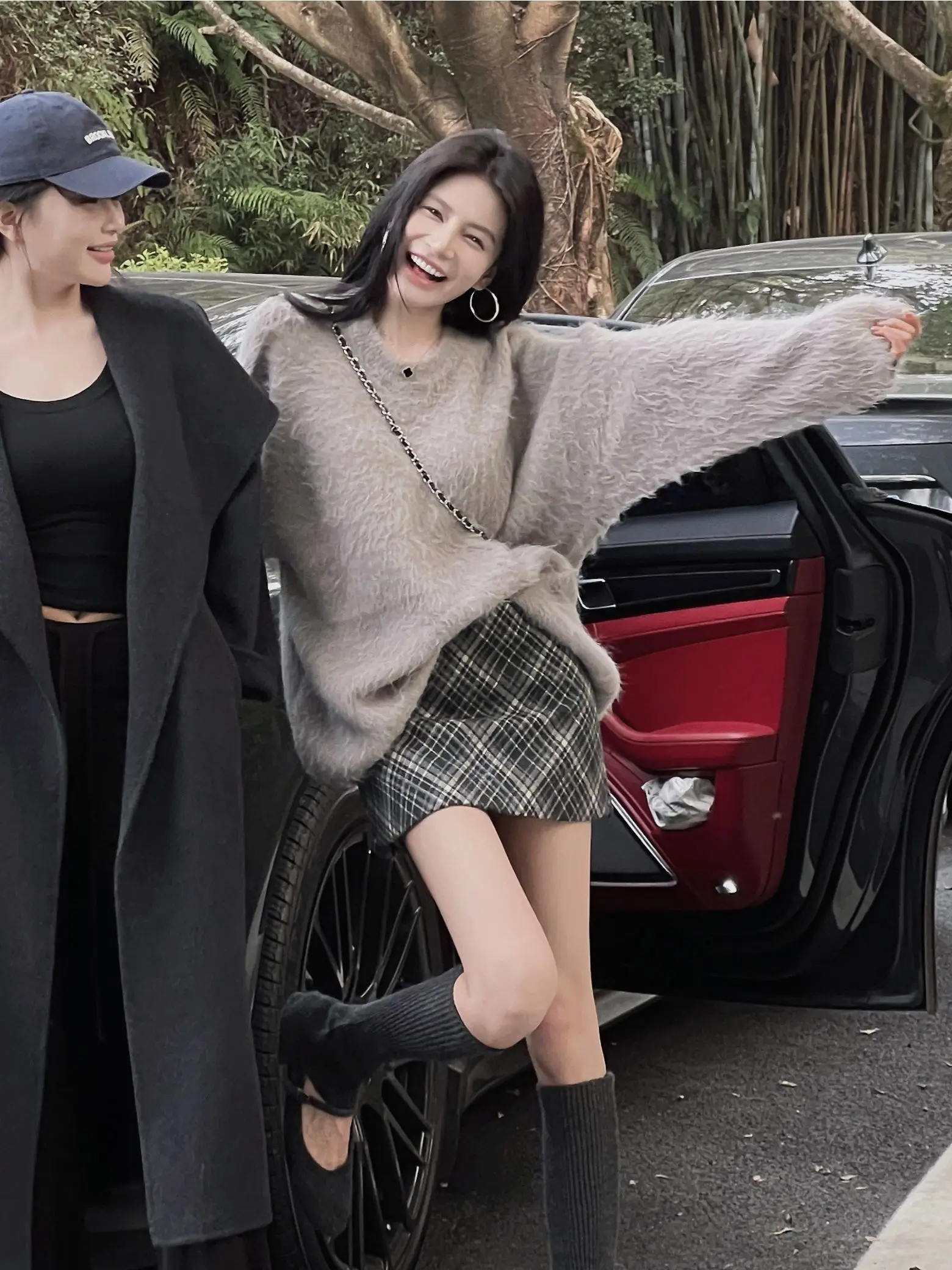 

Вязаный свитер Hesuan в корейском стиле: модный, универсальный, свободный крой, стройнящий силуэт, с длинными рукавами, для колледжа