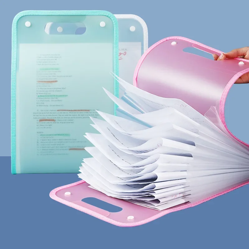 A4 Portable Vertical Folder Test Paper Storage Bag Test Paper Folder Paper Storage Classification Organ Bag