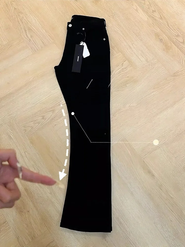 

GSS Lab Leaf Blade Thickened Fleece Straight Leg Jeans Men's Autumn Winter Slimming Bootcut Jeans Trendy Wear Resistant