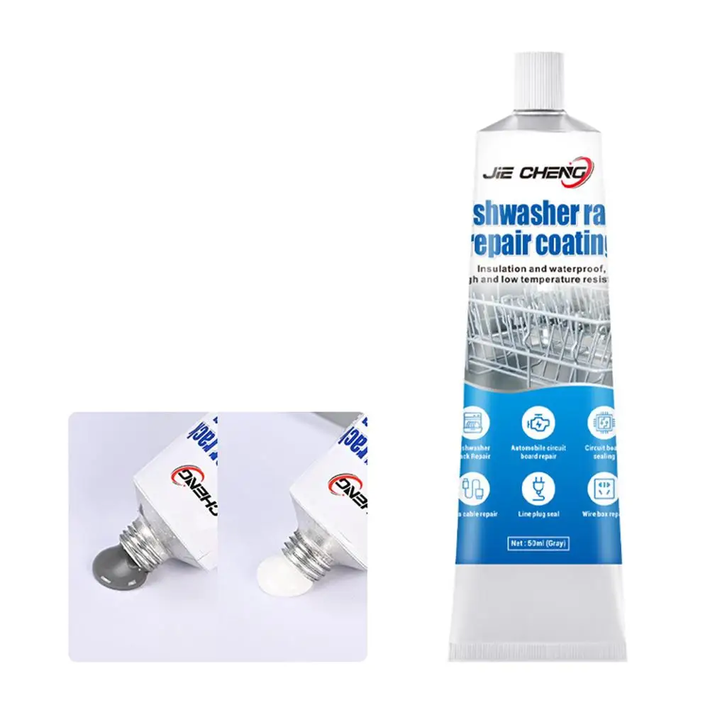 Dishwasher Rack Repair Anti Rust Glue Paint with Tip and Scraper Kitchen Appliance Metal Rust Waterproof Paint Fix Sealant