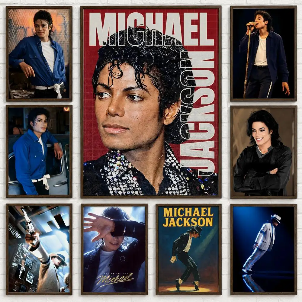 Singer michael jackson Poster Self-adhesive Art Waterproof Paper Sticker Coffee House Bar Room Wall Decor