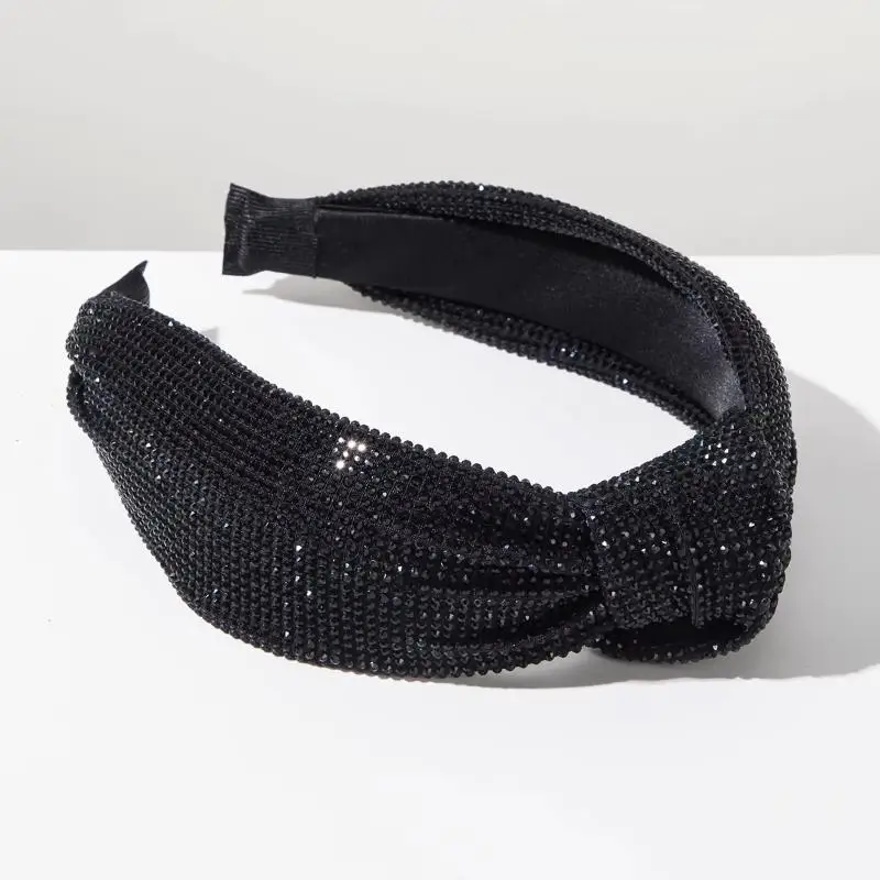Retro-Barock-Stil, super funkelndes, vollbesetztes Diamant-Hochschädelknoten-Stirnband mit breitem Rand, Haaraccessoire für Frauen – Detail 10