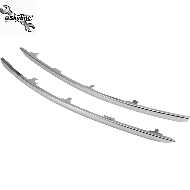 L10A For  A6 C6 2008 - 2011 Car Front Bumper Face Bar Trim Chrome PAIR (Left + Right) 4F0853065A 4F0853066A