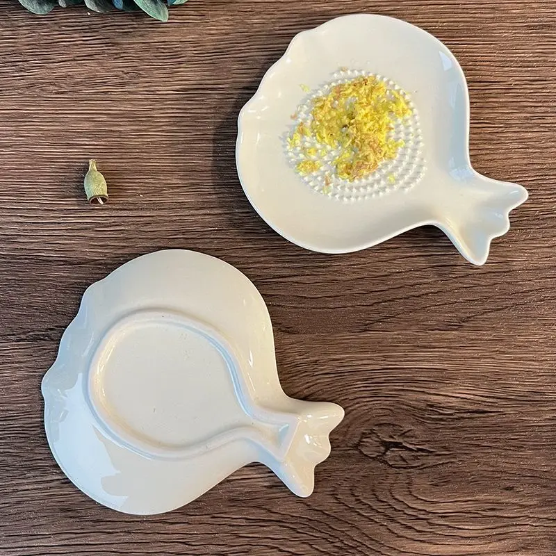 Japanese Style Fish Shaped Ceramic Plates, Ginger and Garlic Puree Grinding Tool, Dessert Plate, Kitchen Tableware Accessories