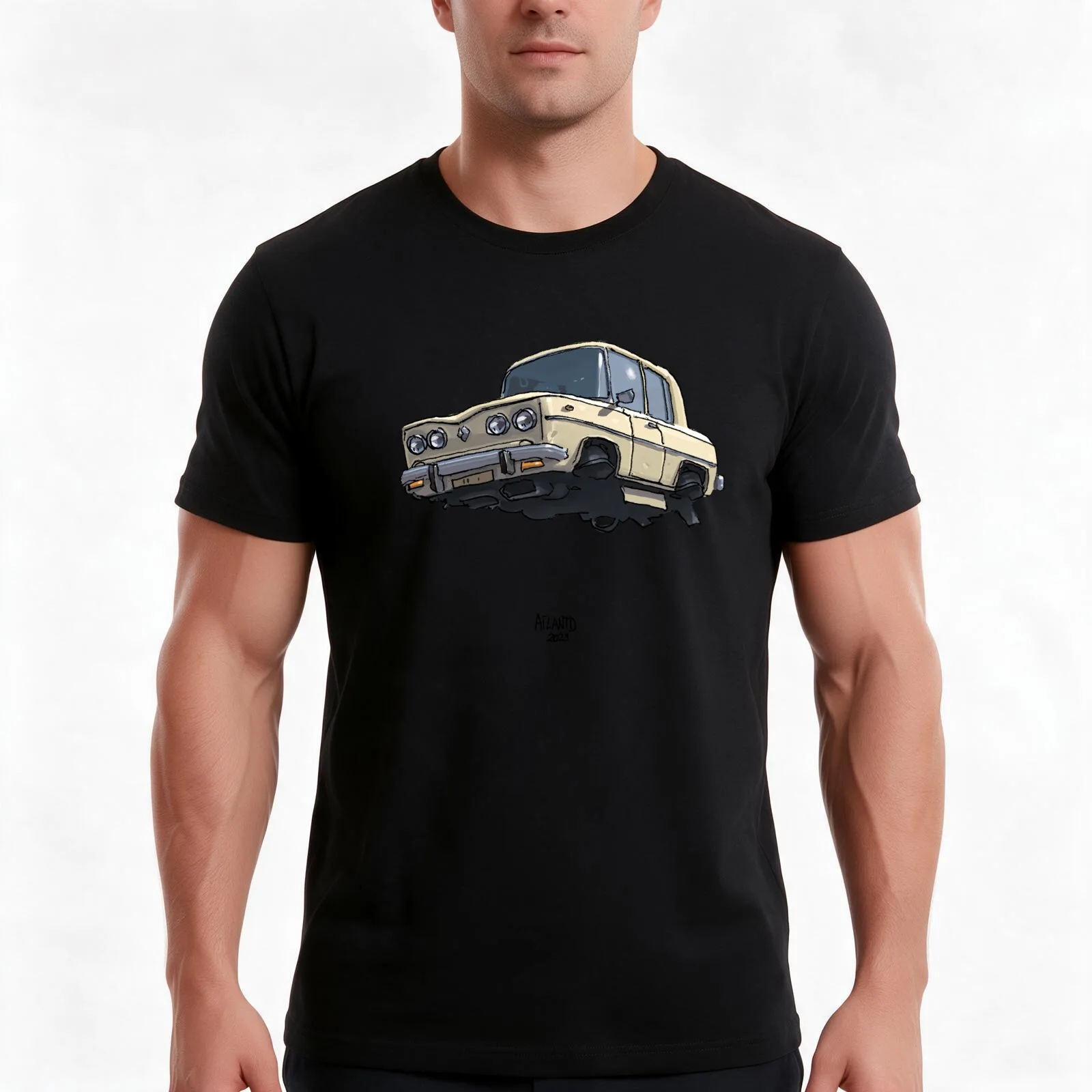 Flying car retro series - Roland 8 T-Shirt, Summer Casual Cotton Tee, Oversized Streetwear Tops, Vintage Graphic Print
