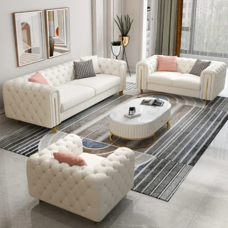 

Light Luxury Fabric Sofa Set Furniture Velvet 1- 3 Seat Honeycomb Stainless Steel Living Room Sofas For Home Hotel Minimalist