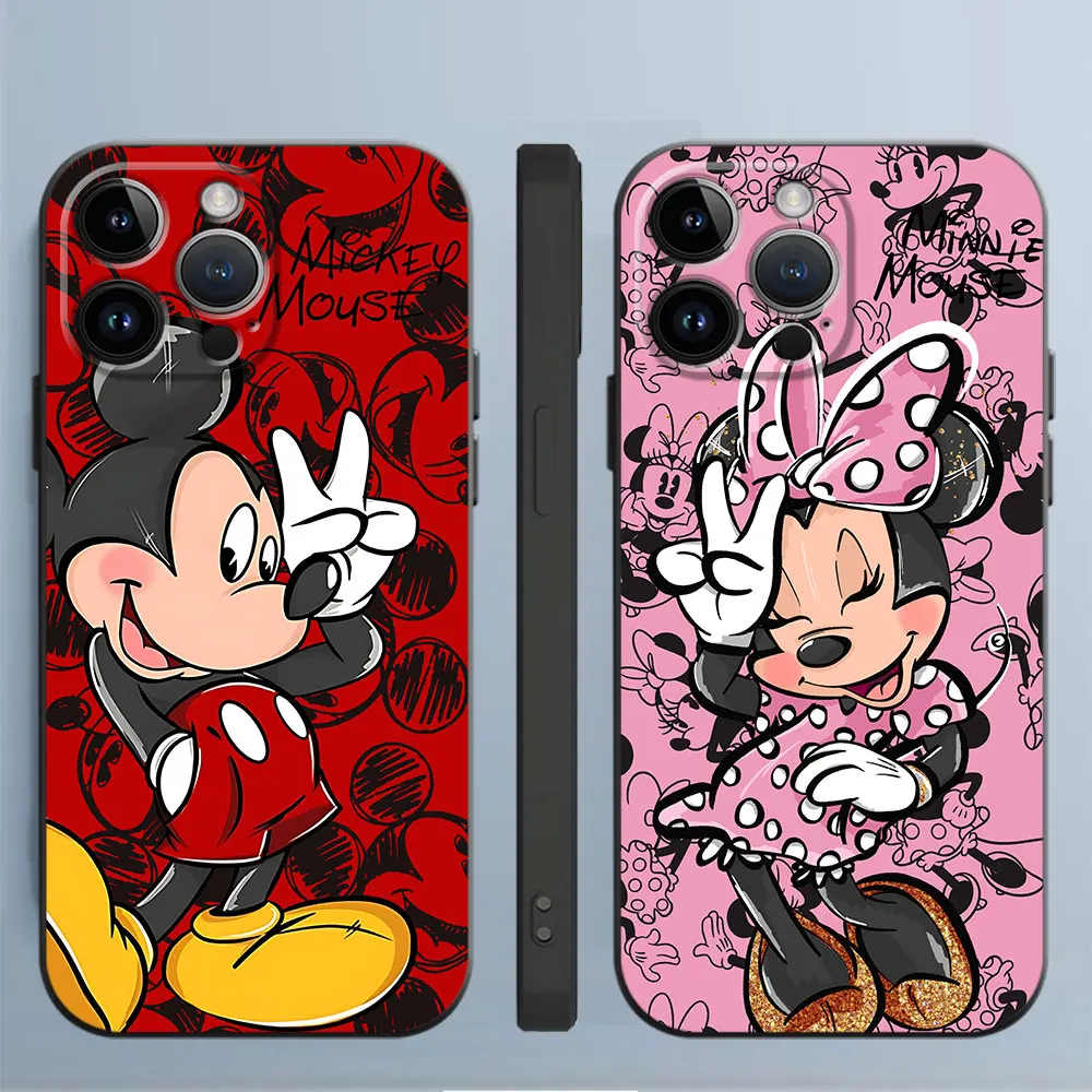 Mickey Minnie Kiss Love Case for Google Pixel 7 Pro 8 Pro 6a 6 Pro 7a 8a Bumper Luxury Black Soft Cover