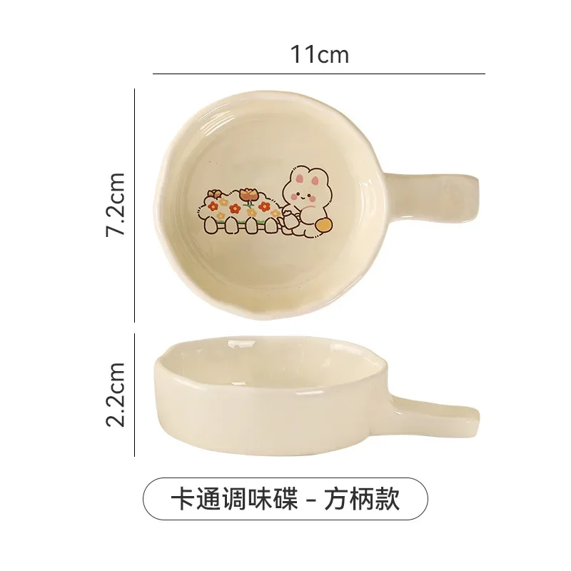 Ceramic Dessert Sauce Dish Japanese Style Tableware Cute Cat Pattern Water Drop Shape Fruit Sushi Plates home Kitchen supplies