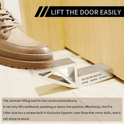 3 in 1 Aluminum Alloy Door Lifter Multi-functional Lifter Prying Tool Rasp Drywall Plaster Sheet Lift Equipment Household Tools