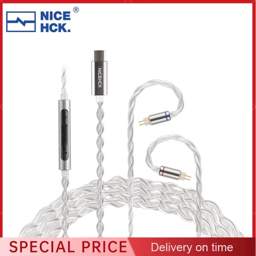 NICEHCK SP4 tipo C 2 pines CX31993 DAC decodificación HiFi Audio IEM Cable para 4U Delci Explorer DaVinci