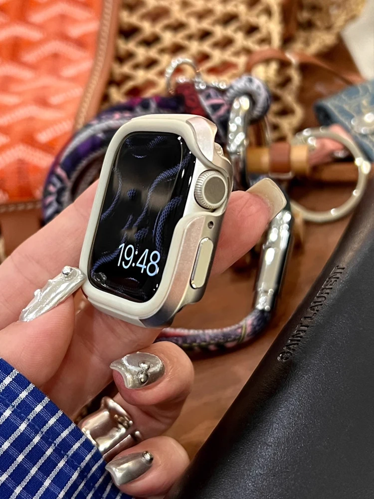 حافظة ساعة معدنية لساعة أبل 40 مللي متر 41 42 مللي متر 44 45 مللي متر 46 مللي متر 49 مللي متر غطاء حماية من السيليكون الناعم لساعة iWatch 10 Ultra 9 8 7 6 5 Se 4