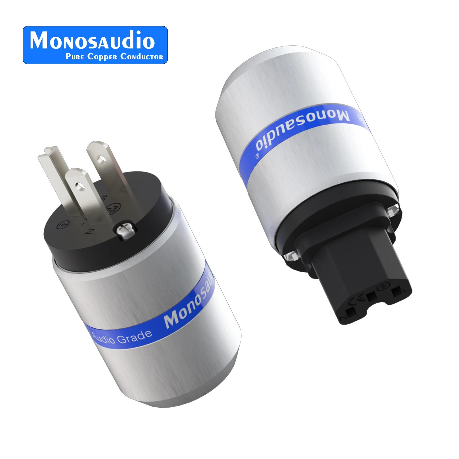 โมโนออดิโอ M106R/F106R 99.998% ชุบโรเดียมบริสุทธิ์ปลั๊กรุ่น HIFI US หัวเชื่อมต่อ IEC320 IEC