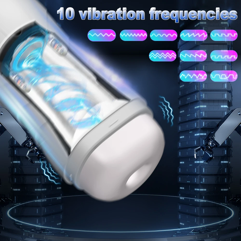 Masturbatore automatico per succhiare per uomini Macchina per pompini per pene con aspirazione sottovuoto Masturbazione maschile Vibratore Giocattolo del sesso per forniture per adulti