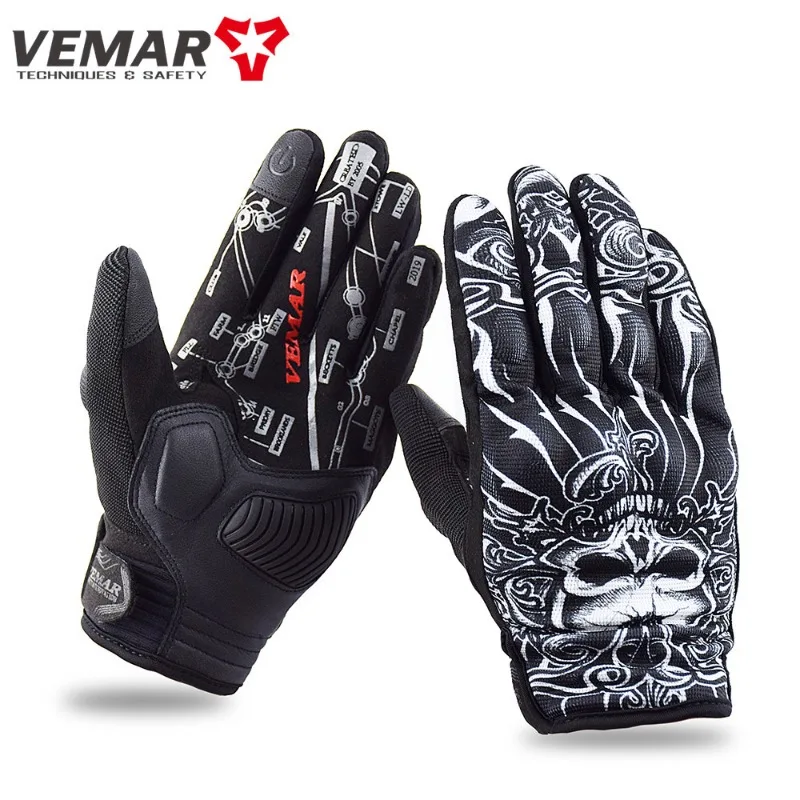 UnisexSkull Long Sleeve Motorcycle Gloves All Season Waterproof Thermal AntiFall Touchscreen Motorbike MTB Offroad Riding Gloves