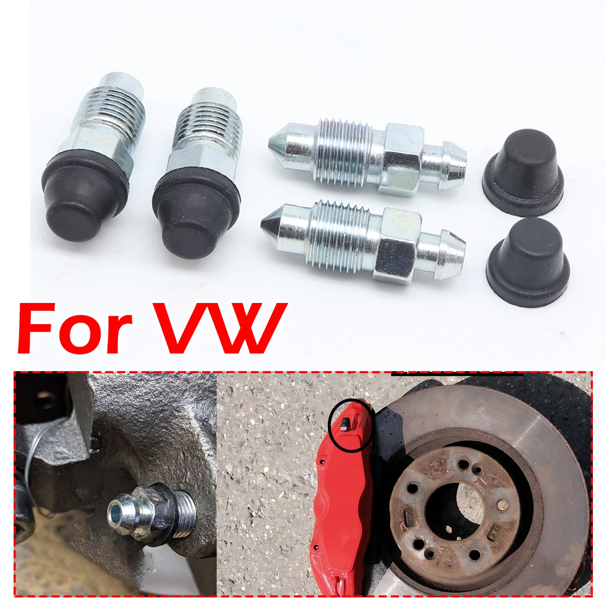 

Front Rear Left Right Caliper Bleed Nipples Screws Repair Kit Replacement Accessories For VW Golf MK4 Passat Polo Transporter T5