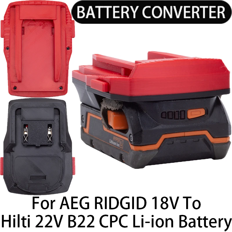 

adapter for Hilti 22V B22 CPC Li--ion tools to convert to AEG RIDGID 18V Li--ion battery adapter power tool accessories