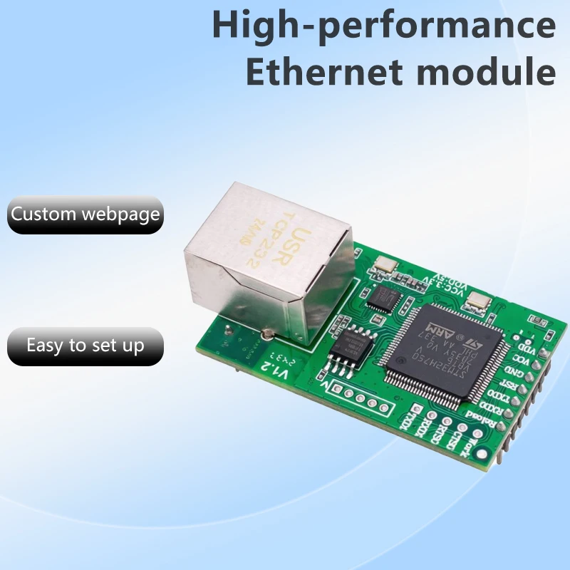Módulo Serial a Ethernet USR-TCP232-E2 ED2, Núcleo Cortex-M7, Puerto Serial TTL de 2/3 Canales, MQTT, Modbus Gateway, Encriptación SSL