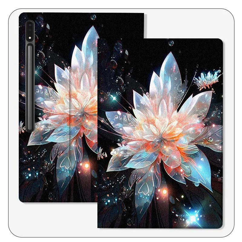 

Sparkling Luminous Flower For Samsung Galaxy Tab S9 S10 S6 S7 S8 FE Plus Lite Inch Foldable Cover Tablet Case