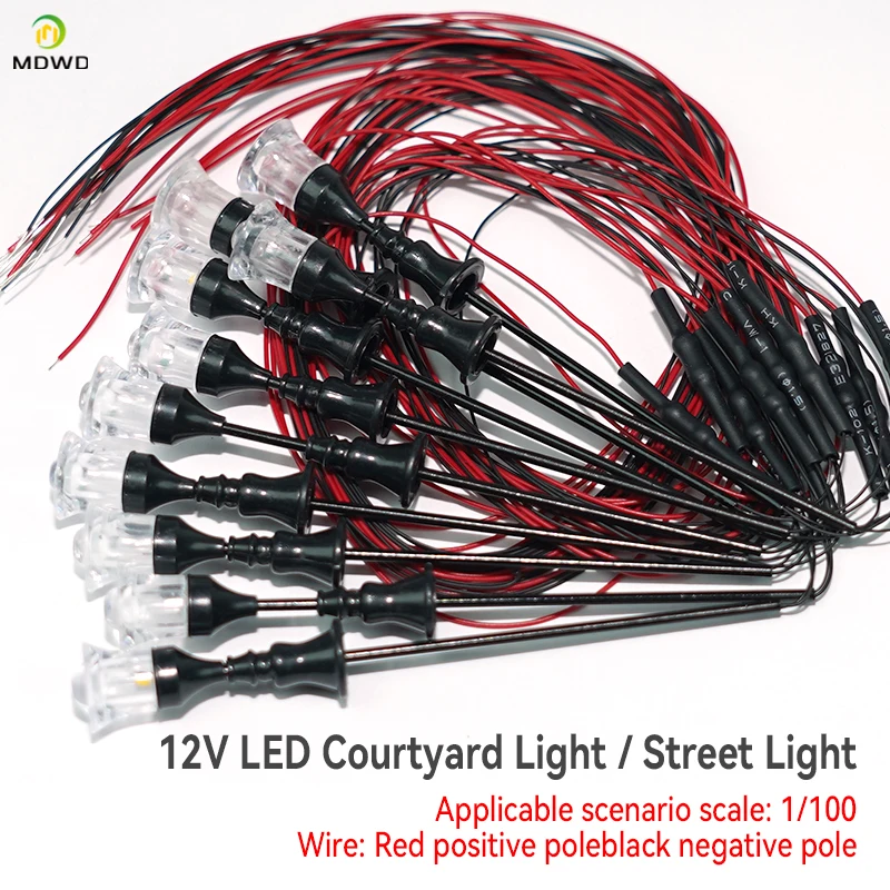 Miniature Scale 1:75/100/150 Street Lamp Model 12V Led Light Diy Garden Building Landscape Layout Materials Diorama Kit 5Pcs/Lot