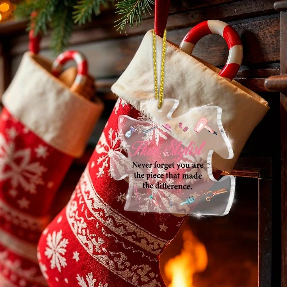 هدية مكعبات ألغاز أكريليك لمصففي الشعر، مثالية لديكور عيد الميلاد في الصالون وهدايا شكرًا لك. #5