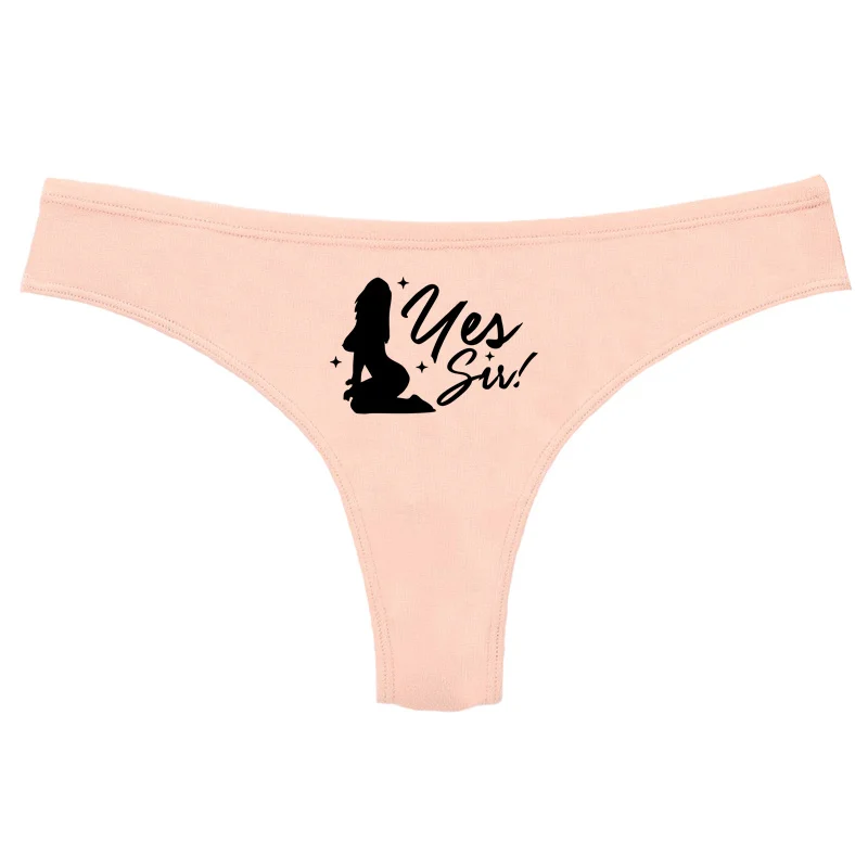نعم سيدي مثير خطابات طباعة داخلية للنساء موضة الرياضة اللياقة البدنية سلس الفتاة سراويل منخفضة الخصر Traceless السيدات موجز