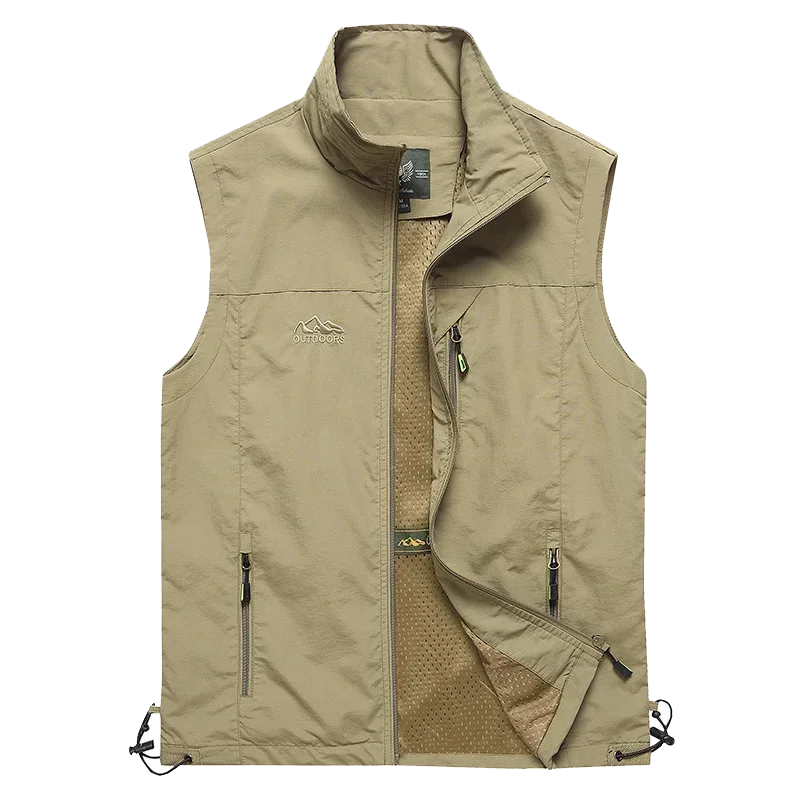 Outdoor Mens Vests 2024 Multi-pockets Hiking Work Photography Golf Vest Man's Fish Vest Waterproof Breathable Waistcoat Size 6XL