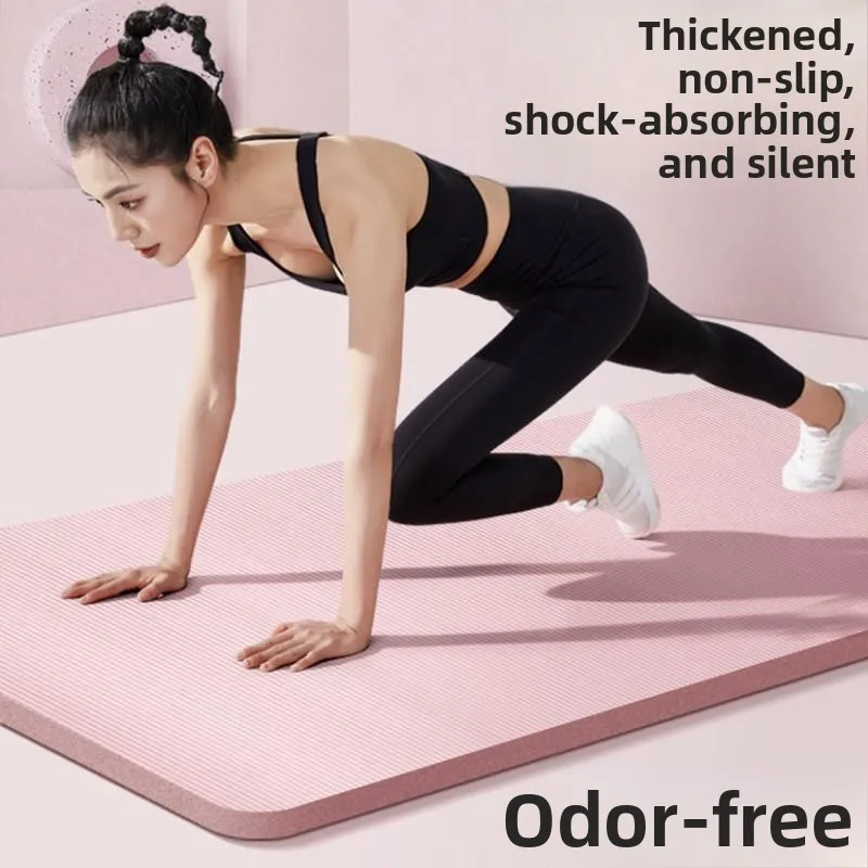 

Утолщенный коврик для йоги для домашнего использования, противоскользящий, шумопоглощающий, с защитой от влаги, для широких упражнений на пресс, без запаха, с функцией хранения