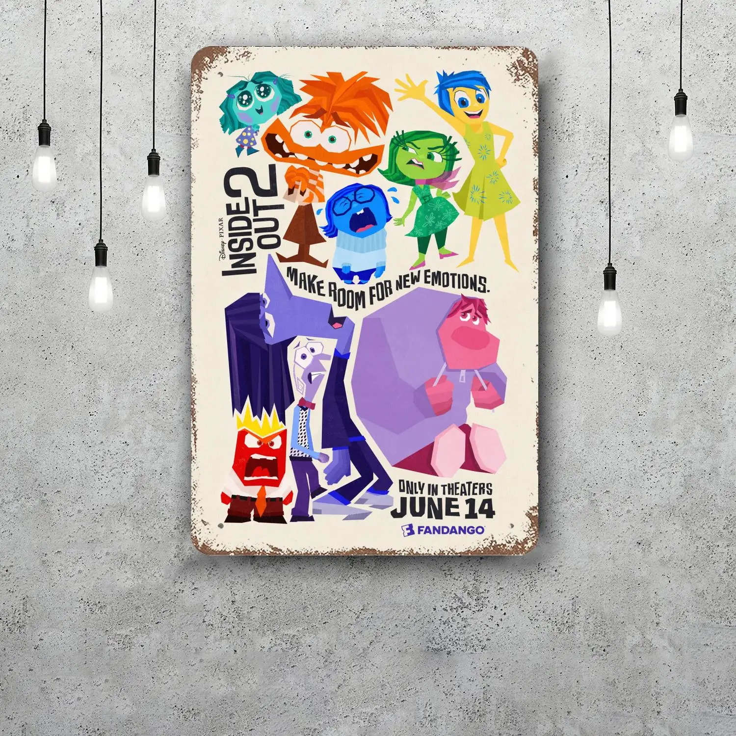 MINISO داخل خارج 2 علامات القصدير المعدنية خمر الملصقات ديكور لوحة معدنية الرجعية جدار ديكور فني لشريط المرآب