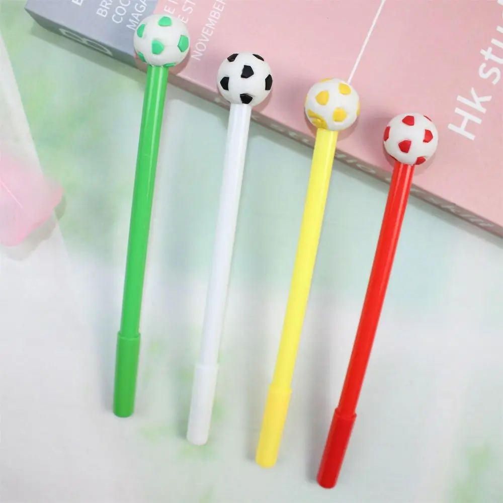 

5pcs Cartoon Football Neutral Pen Black Ink Cute Kawaii Stationery Silicon Heart Signature Pen Ballpoint Pen Back To School