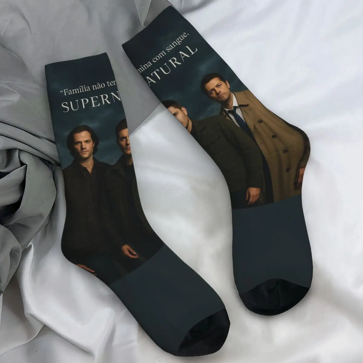 دين وينشستر جوارب التلفزيون خارقة للطبيعة الجدة الجوارب الشتاء المضادة للانزلاق الجوارب الكبار الرجال الجري تنفس الجوارب #1