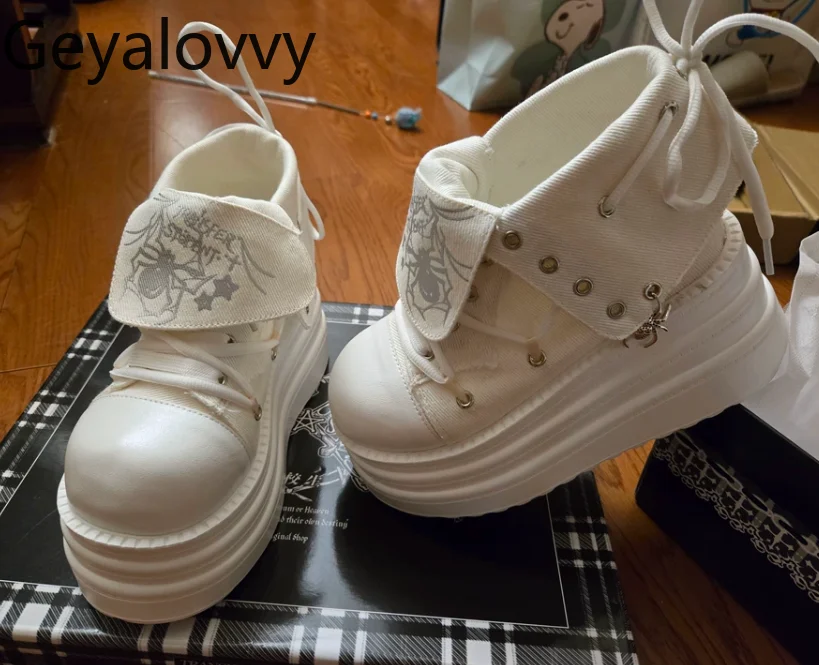 

Japanese Style Original Subculture Thick-Soled Canvas Shoes Sweet Cool Student Versatile Turn-Down Collar Platform Shoes