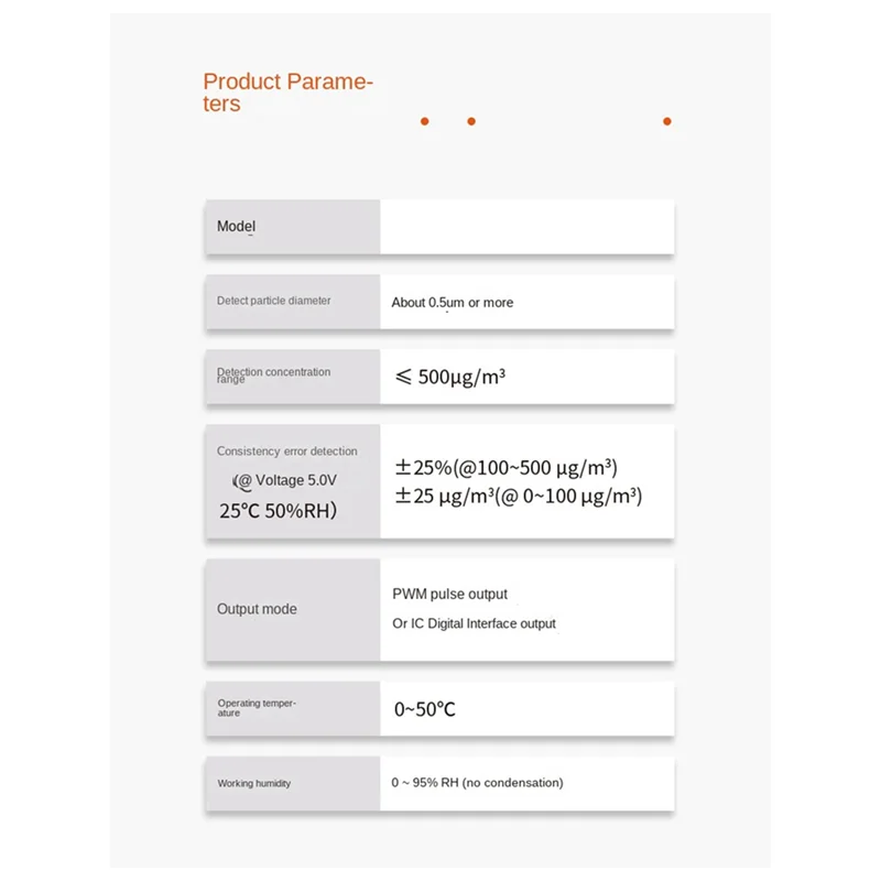 AA87 MPM20-AH Модуль инфракрасного датчика PM2.5 обнаруживает запасные части для датчика частиц воздуха и лазера