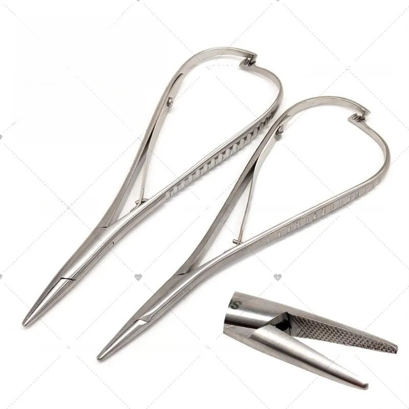 1pcs Lab Orthodontics Mathieu Needle Holder Forcep Laboratory Tool Fine Beak Plier Ortho Instrument 14cm