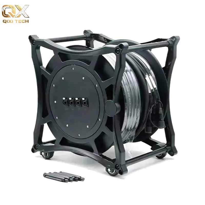 Cat6 Ethercon Snake Cable 4/8 Channels 50/80M Shielded Ethernet Cable Reel with LAN RJ45 Connector for Stage Audio Dante