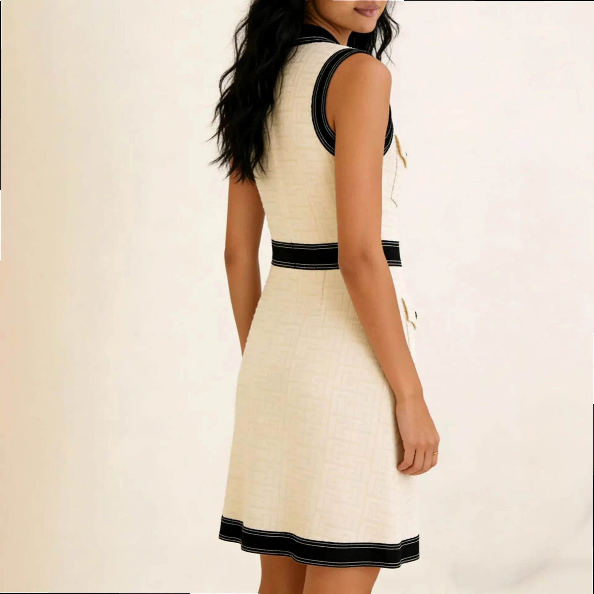 Vestido de Punto A-Line Verano Casual - close-up view