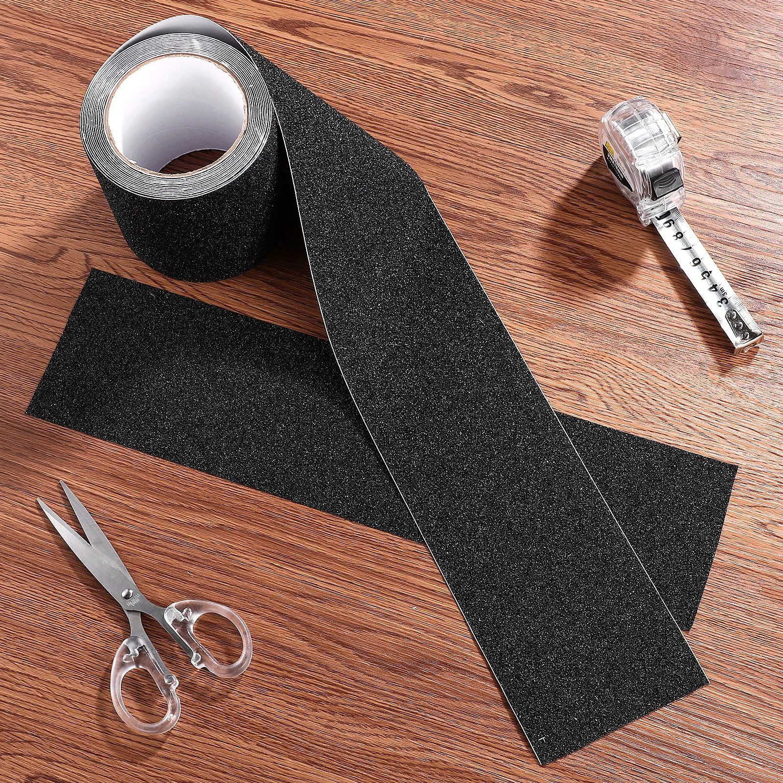 

Black Anti Slip Safety Tape for Stairs Deck Flooring PVC Matte Traction Tape Non Slip Stair Treads Pedal Peel Stick Step