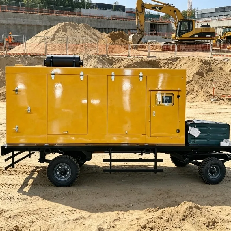 Custom 80kw 100kw Mobile Silent Diesel Generator 220v/380v with Auto Start Remote Control ATS Trailer Genset for Mining Area Use