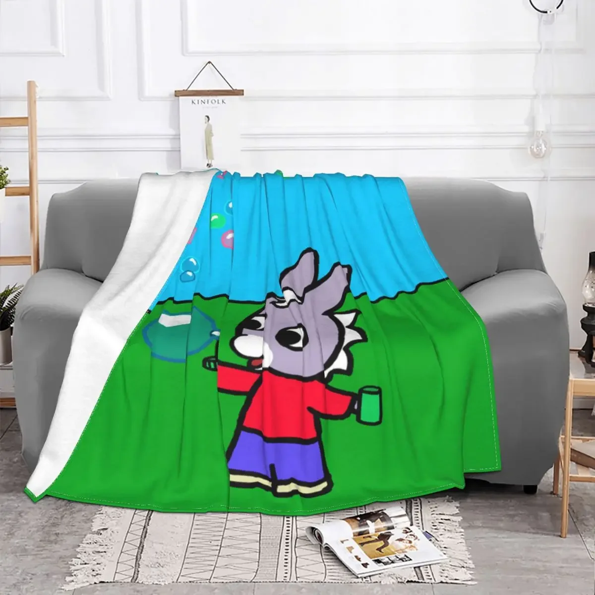 Trotro Cartoon Blanket Cute Fleece Throw Blanket Home Couch Printed Soft Warm Bedspread