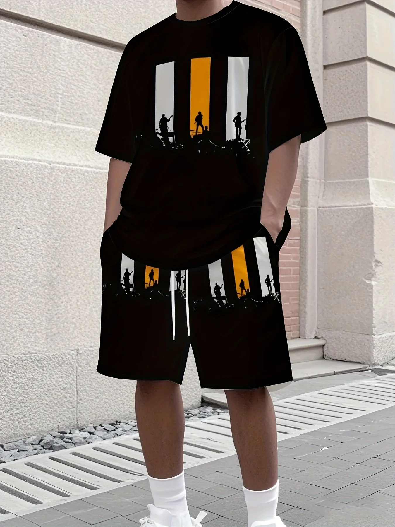 

GELITAYIN The 2025 Summer New Men's Suit Is A Casual And Fashionable 3D Printed Short-sleeved Lightweight, Breathable, Quick-dry