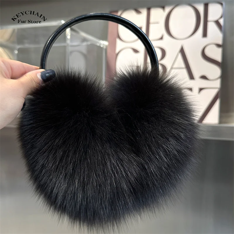 Real Fox Raccoon Fur Hang Ear Cover Warm Winter Earmuffs Headwear Ear Muffs Earmuffs Cold Ear Warmer Ear Protection Headband