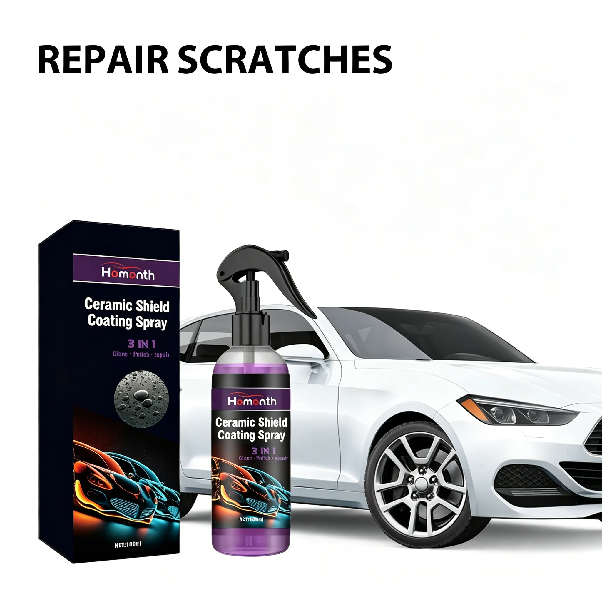 Homonth Car Coating Spray Maintenance Decontamination Brightening Hydrophobic Layer Polishing Paint Coating Car Care Product