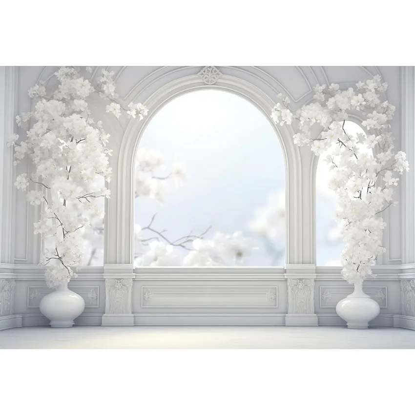 Avezano Elegant White Room Backdrop Wedding Maternity Portrait Photo Background Photography Photobooth Photozone Photocall Props