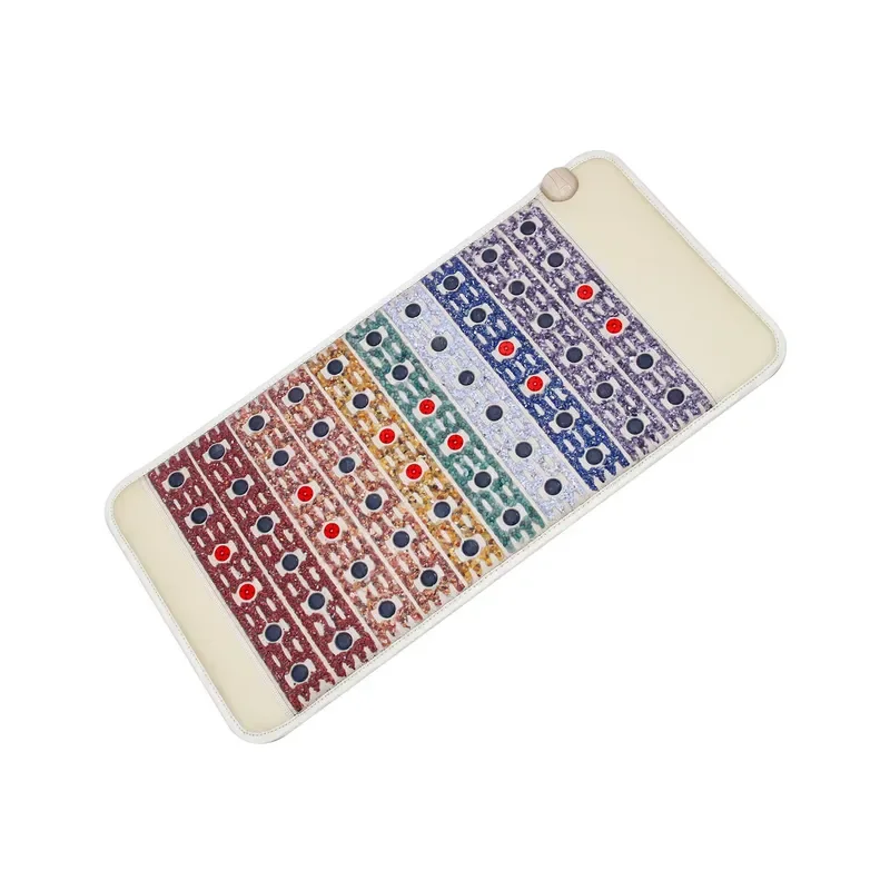 Deep Sleep and Restoration Red Light Therapy Chakra Rainbow Crystal Gemstone Heated Mat Bed Mattress Soft Pad