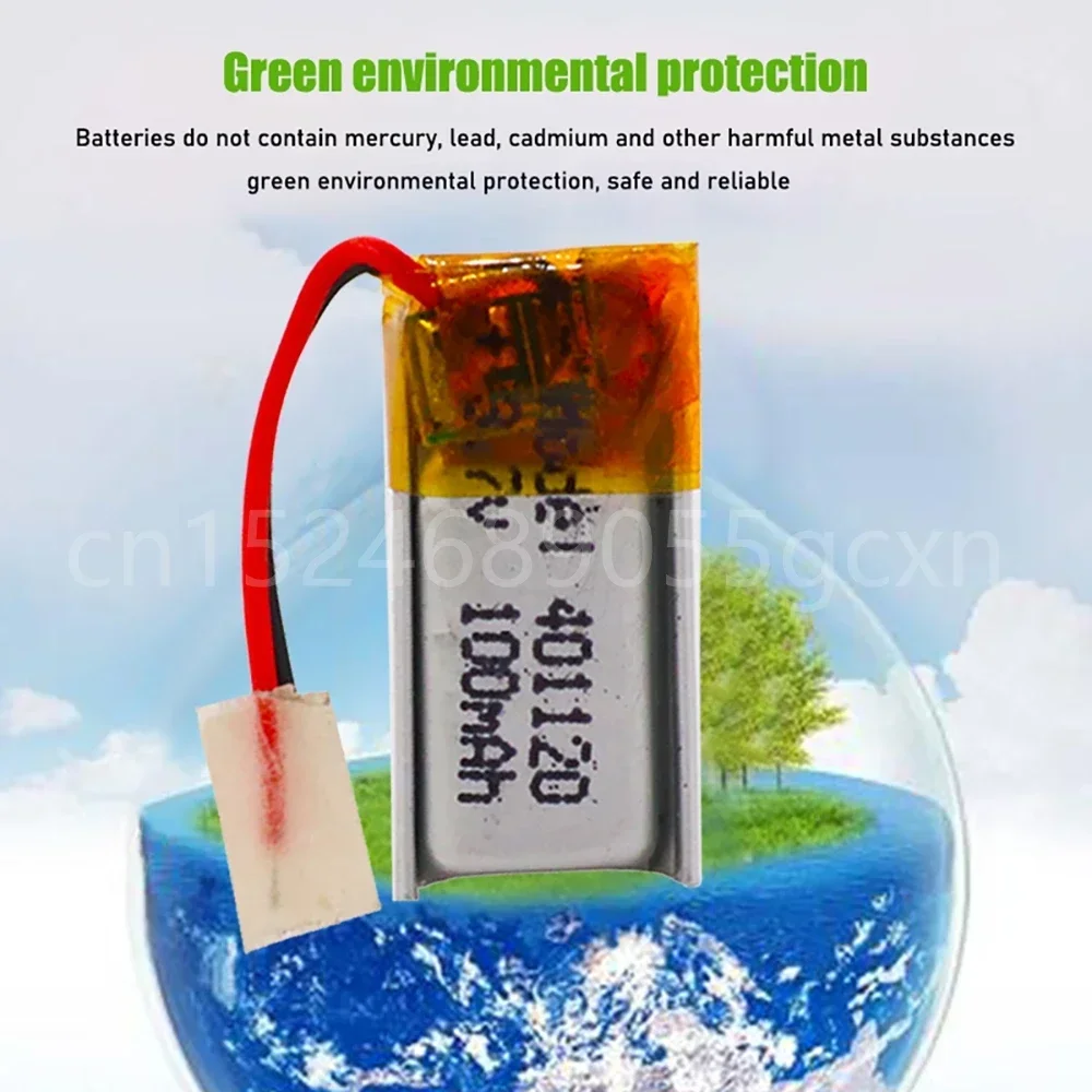 بطارية ليثيوم قابلة للشحن 3.7 فولت 401120 401120   100 مللي أمبير لسماعات بلوتوث MP3 MP4 عصا سيلفي