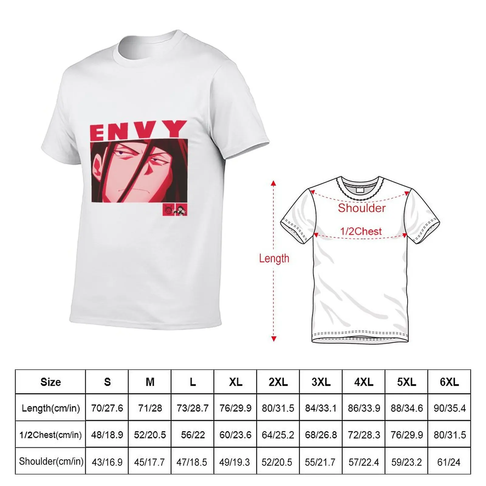 - تي شيرت قطني Fullmetal مع رجل قمصان Envy Alchemist أسود تي شيرت لحزمة المطبوعات العادية