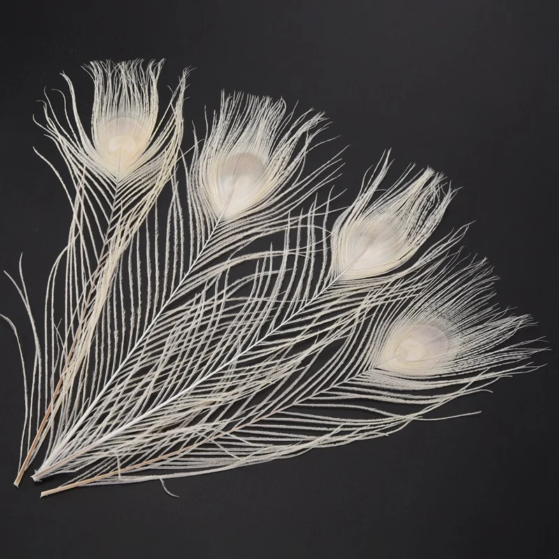 50 PCS/Natural White Peacock Feathers In The Eye, 10 To 12 Inches Of The Peacock Feather Wedding Decoration