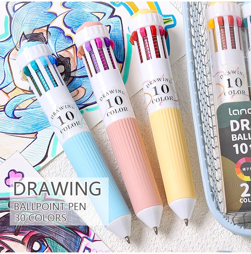 3/6 Teile/schachtel Kreative 10-in-1 Farbige Zeichnung Kugelschreiber Set 88 Farben Hand Konto Zeichnung Stift für Malerei & Studie Markierung – Detail 1