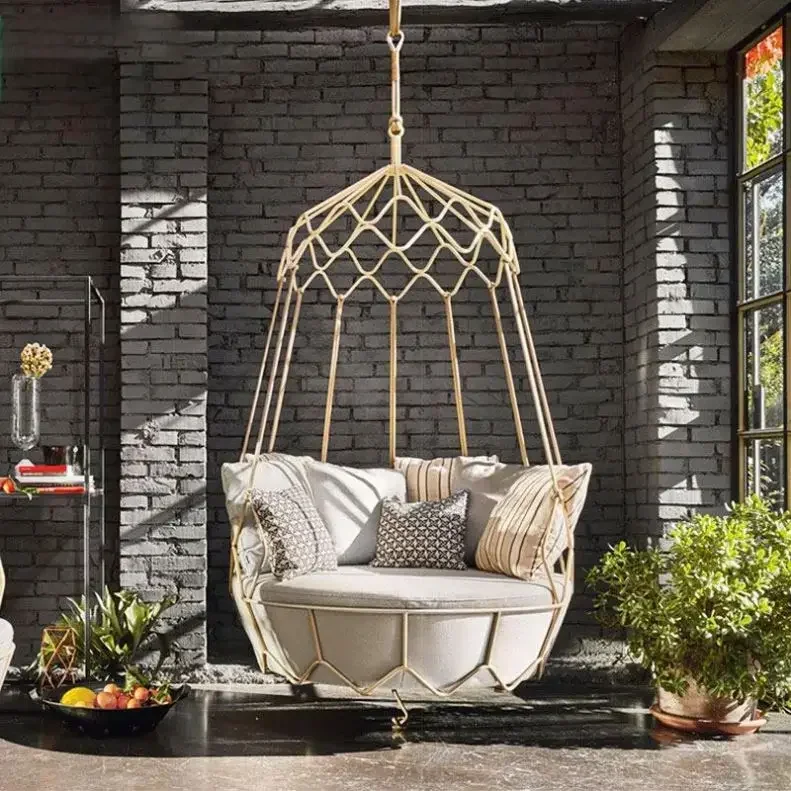 

Outdoor Hanging Rattan Egg Chair Double Hammock Swing Chair